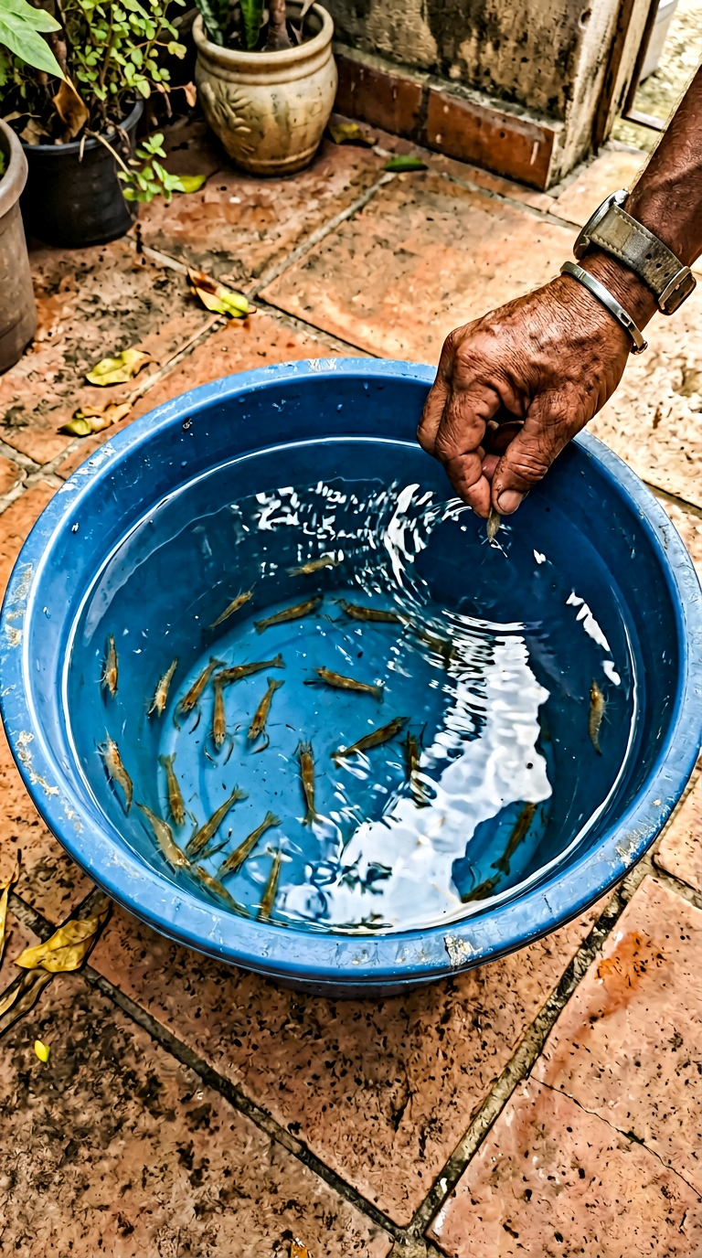 Camarão no balde